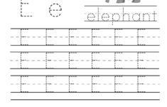 Kindergarten Letter E Writing Practice Worksheet Printable Writing