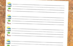 Kindergarten Lined Paper Free Printable Sky Line Plane Line Grass