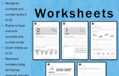Kindergarten Numbers 0 To 20 Worksheets And Activities Little Dots