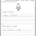 Kindergarten Sentence Writing Practice Worksheets Read Trace And Write
