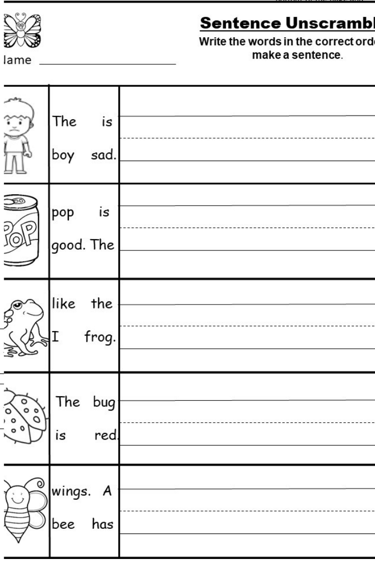 Kindergarten Tracing Sentences Worksheets AlphabetWorksheetsFree
