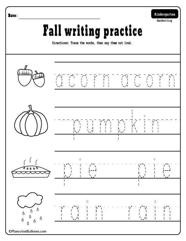 Kindergarten Worksheets In Writing Worksheet For Study