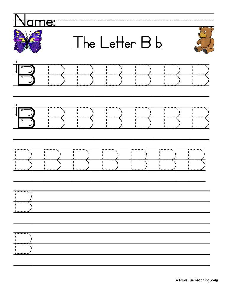 Letter B Handwriting Practice Worksheet Handwriting Practice 