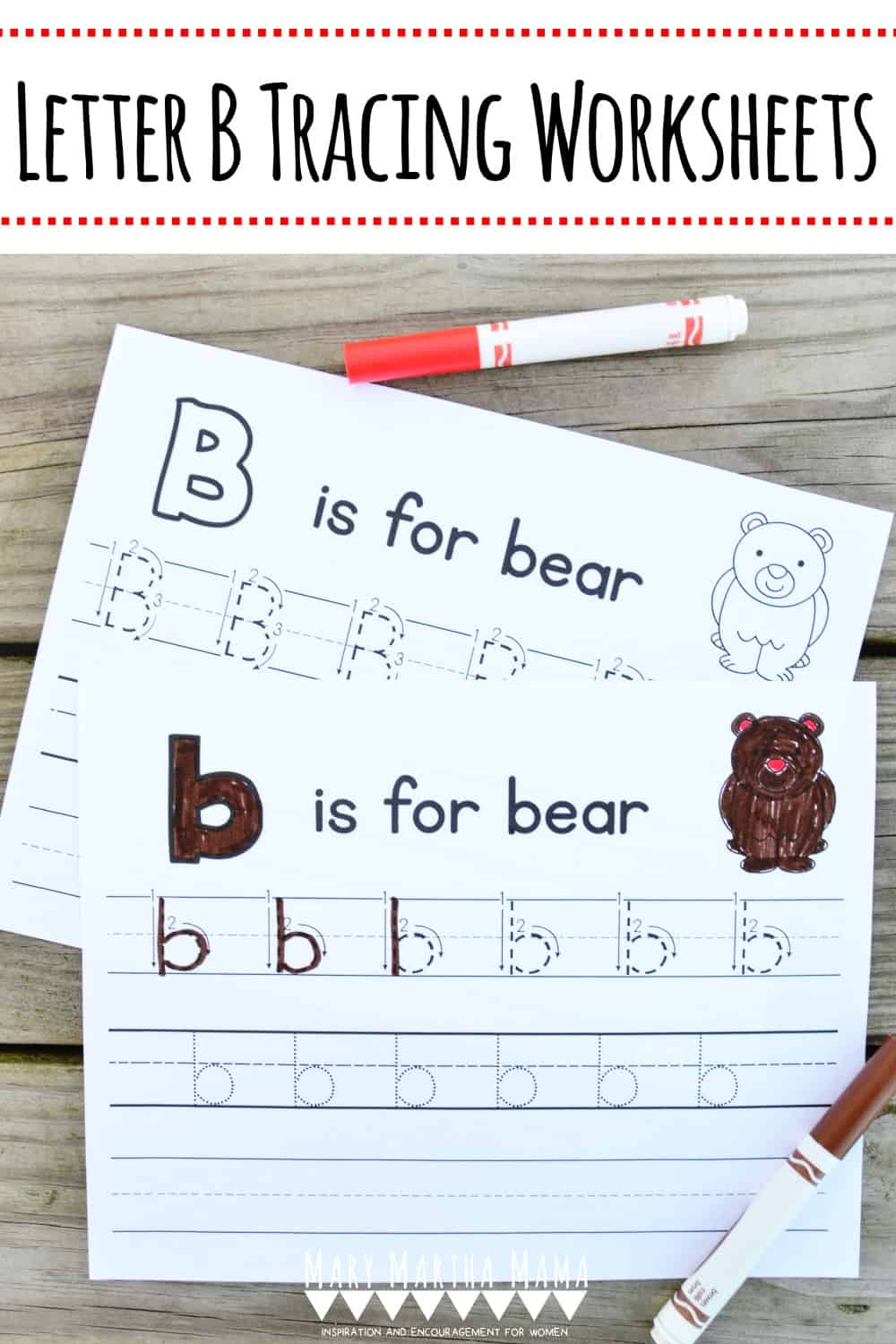 Letter B Tracing Worksheets Mary Martha Mama