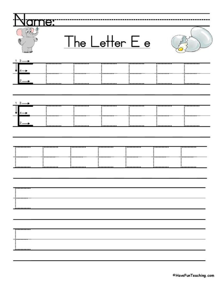 E Handwriting Worksheet