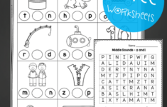 Middle Sounds Worksheets Playdough To Plato
