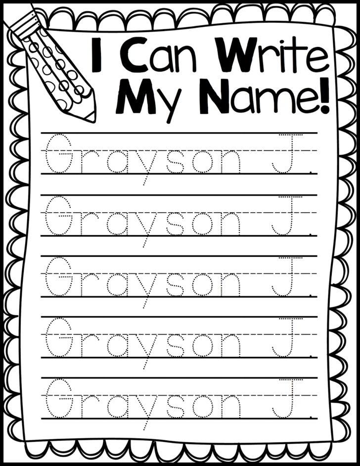 Free Name Handwriting Worksheets For Kindergarten