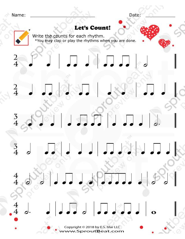 Music Worksheets Counting Worksheets Music Theory Worksheets Music 