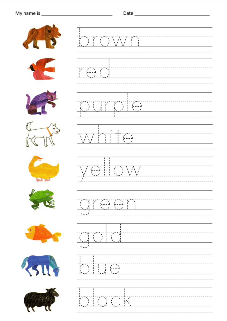 Preschool Handwriting Name Worksheets