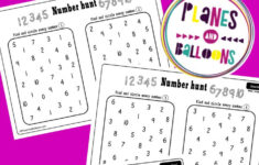 Number Hunt Activity For Preschoolers Planes Balloons Numbers