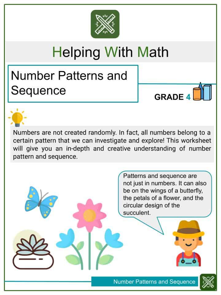 Number Patterns And Sequence 4th Grade Math Worksheets