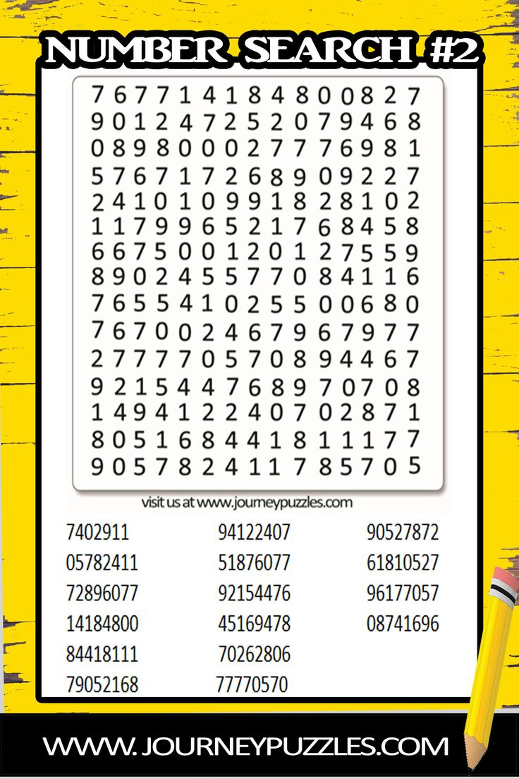 Number Search Puzzle For Kids And Adults Enjoy This Free Number Search 