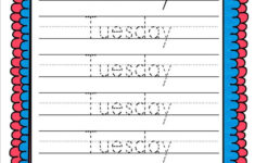 Practice Handwriting Learn Days Of The Week Tracing Worksheets Etsy