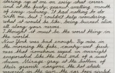 Practicing cursive handwriting With The First Paragraphs From