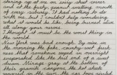 Practicing cursive handwriting With The First Paragraphs From