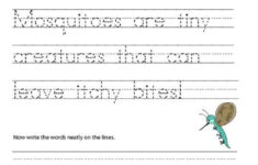 PrimaryLeap co uk Mosquitoes Handwriting Practice Worksheet