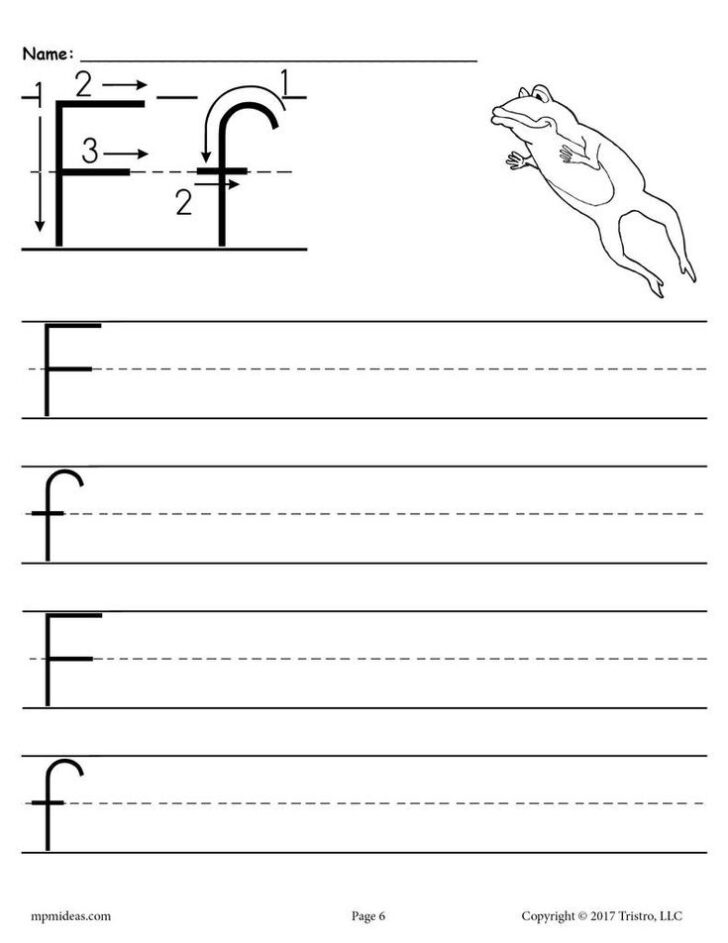 Letter F Handwriting Worksheet