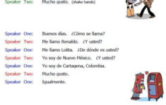 Printable Spanish Beginning Conversations Introductions Worksheets Free