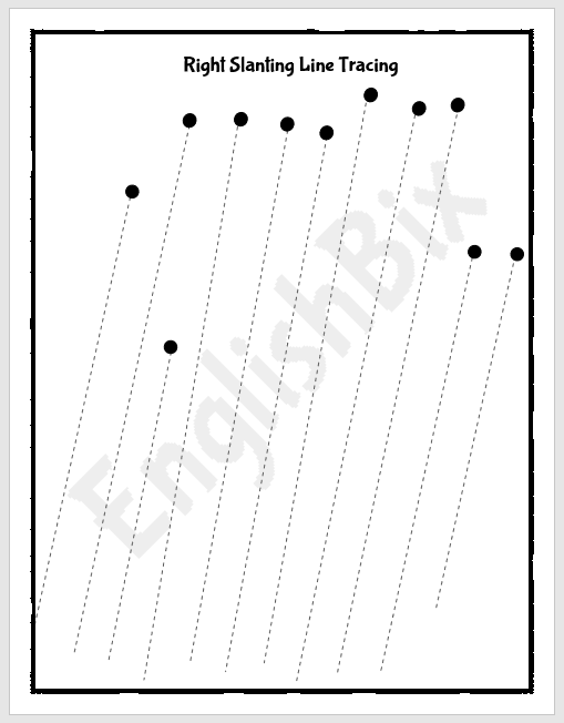 Right Slanting Line Tracing Worksheet EnglishBix