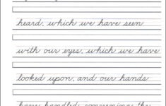 Scripture Character Writing Worksheets Zaner Bloser Beginning Cursive