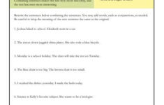 Sentence Patterns Combining Sentences Writing Worksheets