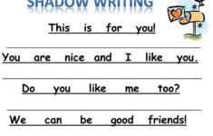 Sheets To Practice Spacing In Kindergarten New Shadow Writing Freebie