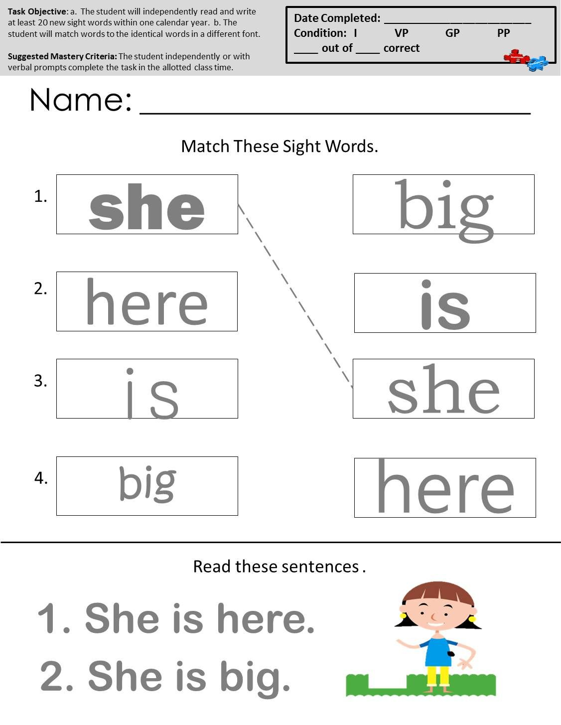 Sight Word Worksheets And Other Free Printables Available At Autismco 