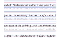 Skidamarink s Italic Handwriting Worksheets Multiple Sizes Are