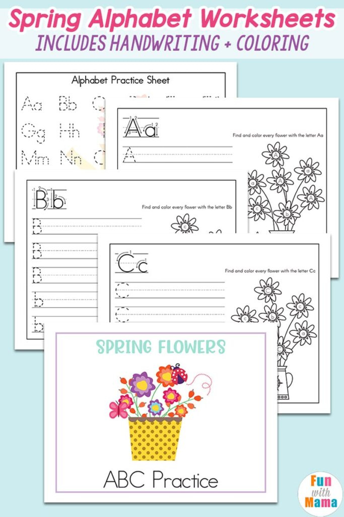 Spring Alphabet Recognition Handwriting Worksheets Fun With Mama