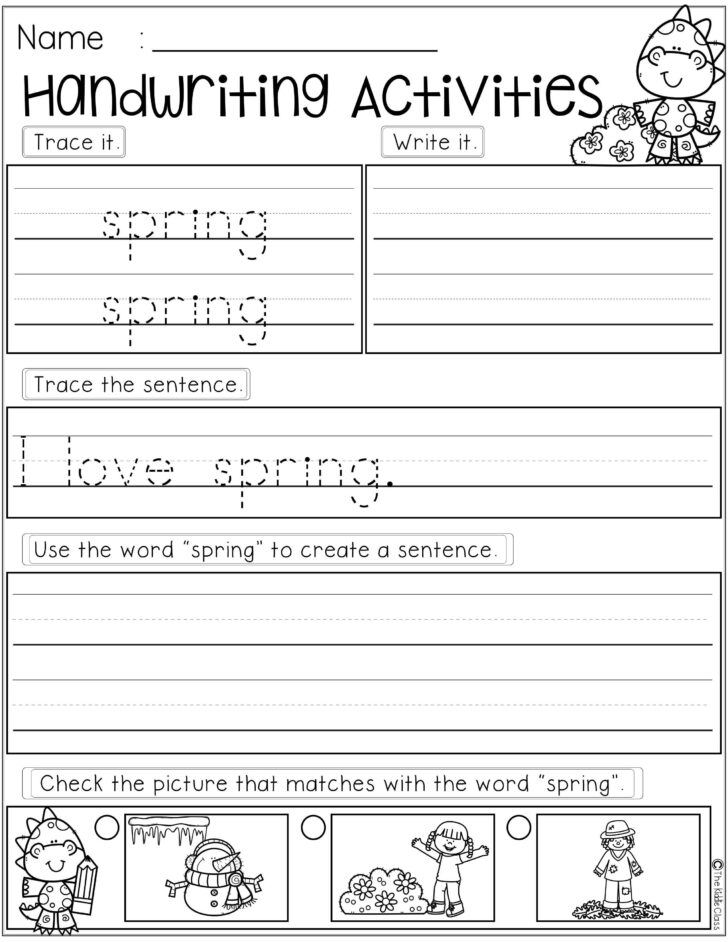 Spring Handwriting Worksheets