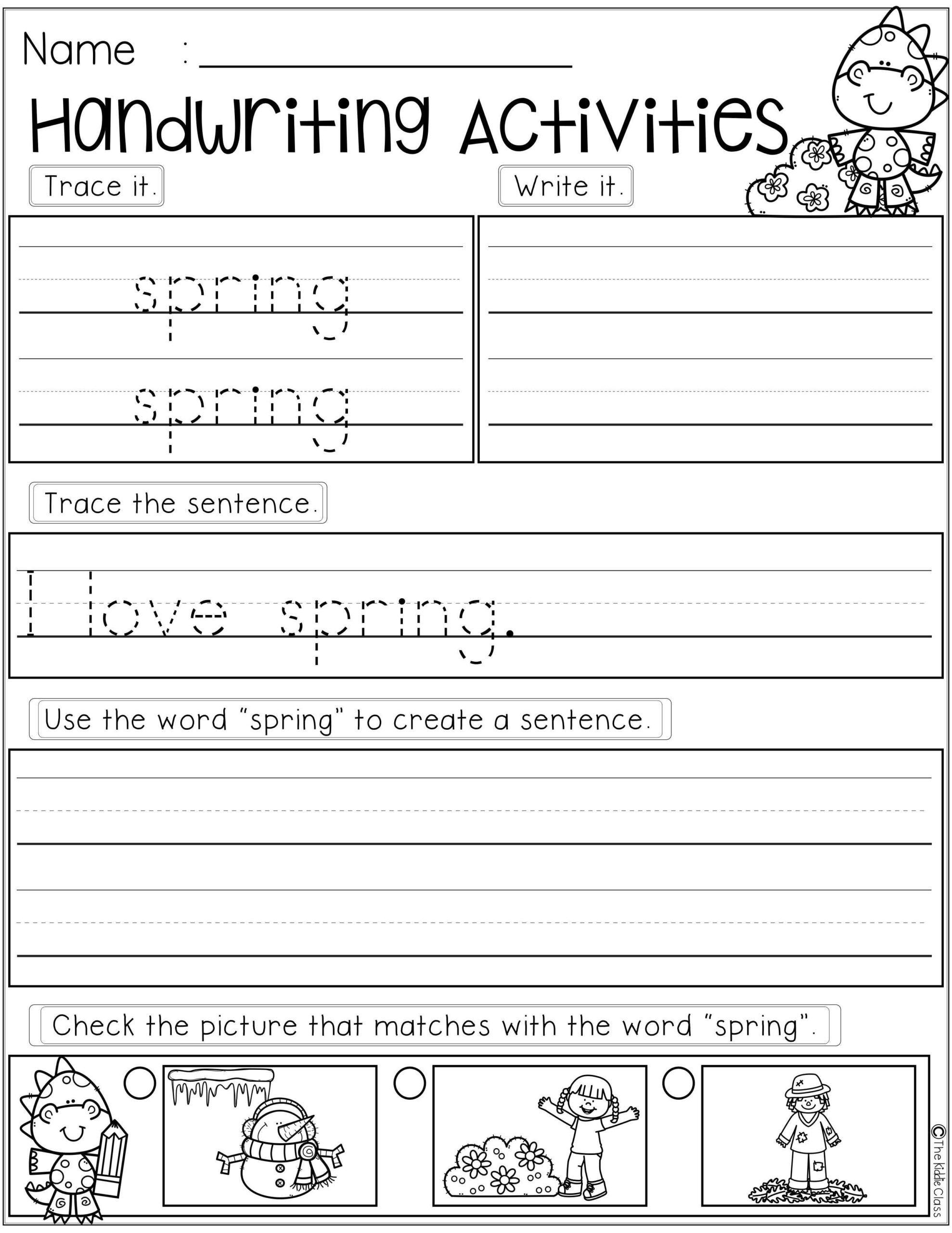 Spring Handwriting Activities Handwriting Activities Writing 