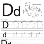 Trace Letter D Dinosaur Free Handwriting Worksheets Letter D