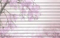 Tree With Flowers Lined Printable Stationary Printable Lined Paper
