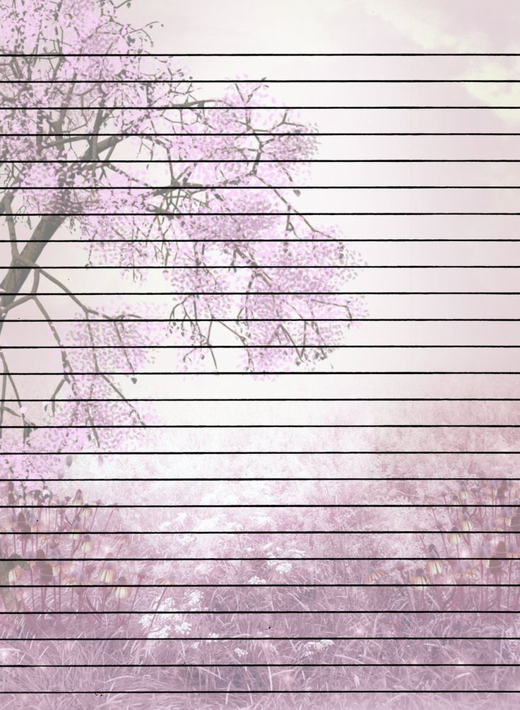 Tree With Flowers Lined Printable Stationary Printable Lined Paper 