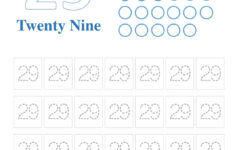 Worksheet On Number 29 Free Number 29 Tracing Writing Counting