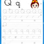 Writing Practice Letter Q Printable Worksheet With Clip Art For