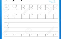 Writing Practice Letter R Printable Worksheet With Clip Art